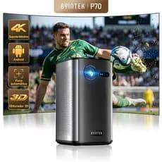 BYINTEK P70 4K Projetor Portátil Com Foco Automático Bateria Embutida 3D Android