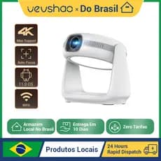 Projetor Portátil Android 11.0 VEVSHAO A10 Com WiFi6 Foco Automático 720P HD Home Theater Interno