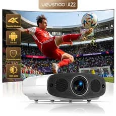 VEVSHAO A22 Full HD 1080P Projetor 4K 1000ANSI Android WiFi Foco Automático 10W * 2 De Home Theater