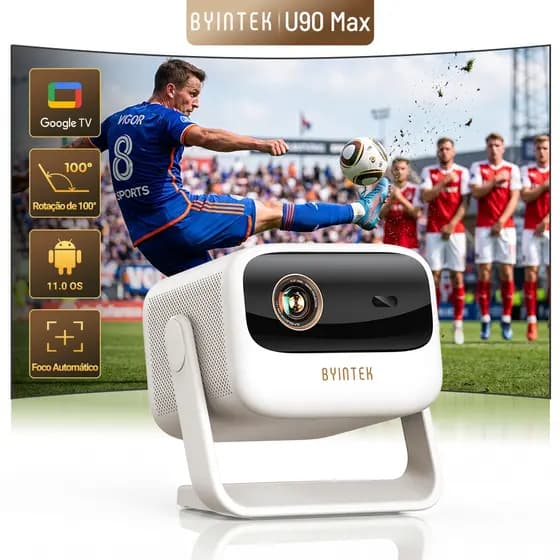 BYINTEK U90MAX Magic2 Max Projetor 4K Full HD1080P Cinema Google TV 11.0 WiFi Mini Portátil 1080P DLP De Vídeo Para Home