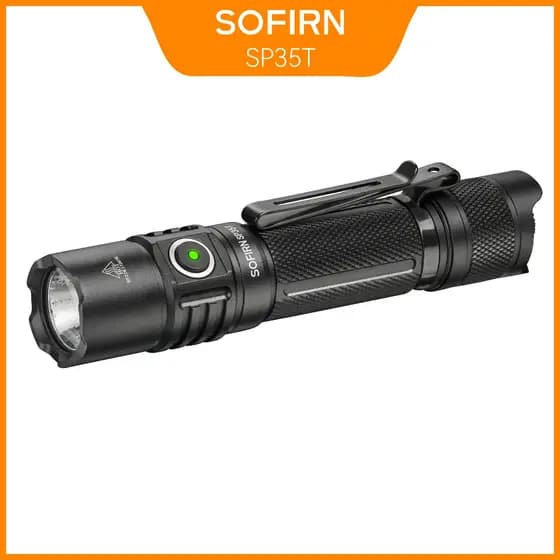 Lanterna Tática Sofirn SP35T 3800 Lúmens LED Com Porta Recarregável USBC Perfuração De Fraldas 21700 Mastigação