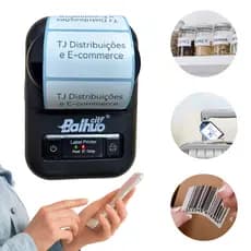 Impressora Térmica de Etiquetas Adesivas Bluetooth Portátil Código de Barras Etiquetadora