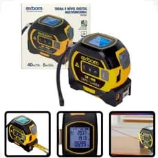 Trena Exbom Digital Nivel À Laser 40 Metros Visor Digital LCD Fita Métrica de 5 Metros Profissional