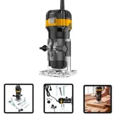 Ferramenta Tupia Elétrica 6.35mm para Moldes e Fresas Compacta 300W Cortes e chanfros Marcenaria