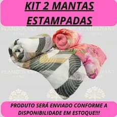 Cobertor Kit 2 Manta Microfibra Estampada 2,00X1,80