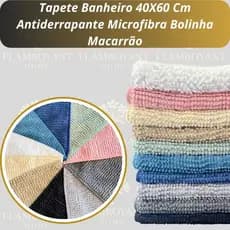 Tapete Banheiro 40X60 Antiderrapante Microfibra Bolinha Macarrão