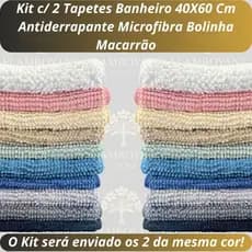 Kit 2 Tapete Banheiro 40X60 Antiderrapante Microfibra Bolinha Macarrão