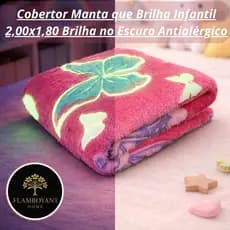 Cobertor Manta Infantil Brilha no Escuro 2,00x1,80 Antialérgico Varias Cores