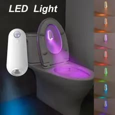Sensor De Movimento Inteligente , 8 Cores , LED , Luz Noturna , Luzes De Assento De Vaso Sanitário , Lâmpada Recarregáve