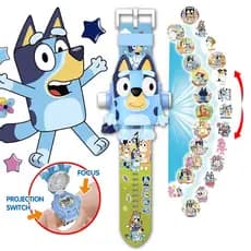 Bluey Bingo Família Criança Dos Desenhos Animados Relógio Eletrônico Figuras De Ação Projeção De Pulso Ponto Minnie Prin