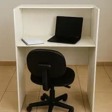 Mesa Balcão Baia Recepção Caixa Loja Buffet Call Center Valet Estacionamento Comercial Branco MDF