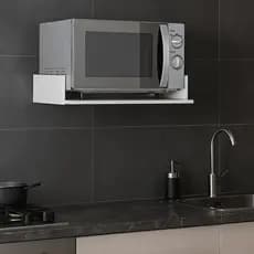 Suporte Flutuante Parede Microondas Airfryer Forninho Impressora Eletrodoméstico Cozinha Branco MDF