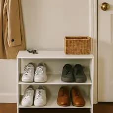 Sapateira Organizadora Hall Entrada 2 Prateleiras Calçados Sapatos Tênis Bota Compacta Branco MDF
