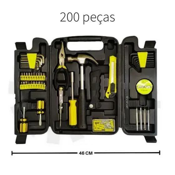Kit Ferramentas 200 Peças Completo