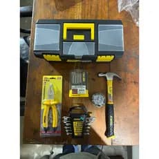 Kit de Ferramentas 5 Peças Com Maleta Martelo Kit Jogo de Chaves Alicate Fita Isolante