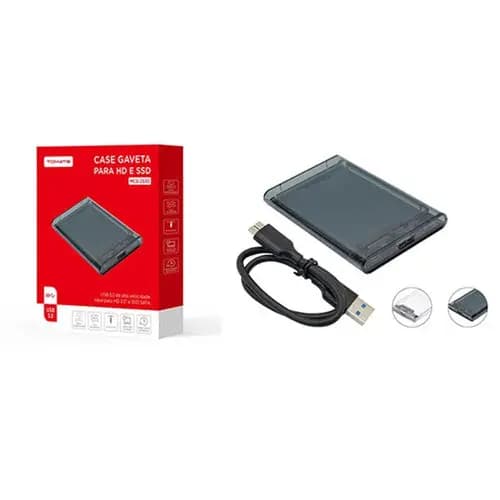 Gaveta para HD e SSD USB 3.0 Case Proteção Tomate Alta Qualidade