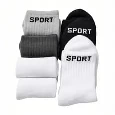Kit 1/3/4/8/12 Pares Meias Cano Alto Sport Adulto Esportiva Masculina Feminina Unissex Sortidas Algodão