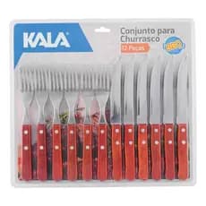 Conjunto Para Churrasco Garfo E Faca C/ 12 Peças - Kala
