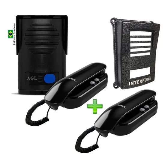 Kit Agl Porteiro Com 2 Monofones + Protetor
