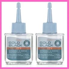 Kit 2 Reparador Pontas Cabelos Cacheados Amend Cosmetics Gold Black