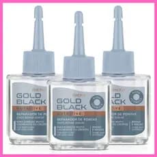 Kit 3 Reparador Pontas Cabelos Cacheados Amend Cosmetics Gold Black 30ml