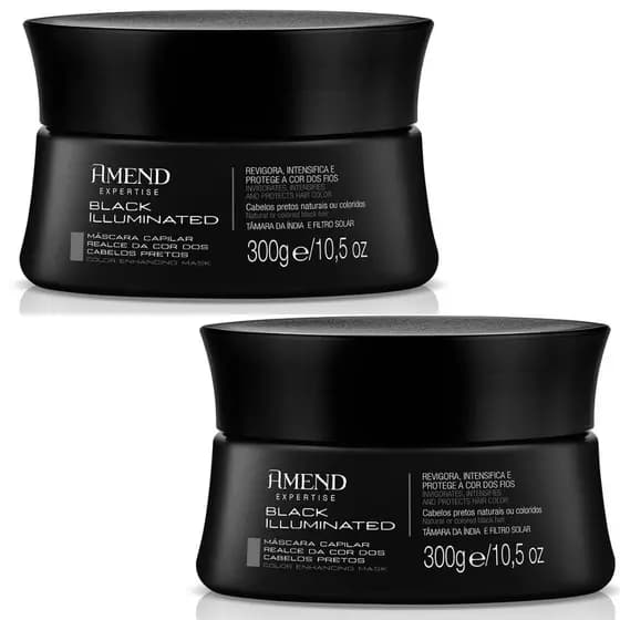 Kit 2 Unidades - Mascara Amend Expertisse Realce Da Cor Black Illuminated 300G