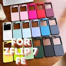 Capinha Capa Para Z Flip 7 FE 7FE Case Colorida Preta Rosa Peli Came Sam Flip Prote Orig Case Sup An