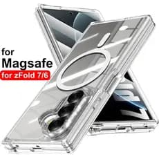 Capinha Capa Para Z Fold 6 / Z Fold 7 Silicone Transparente Magsafe Anel Protetor Anti Impacto Case