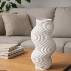 Vaso Decorativo Moderno Ondulado – Design Escultural Minimalista