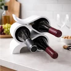 Suporte De Mesa Luxo Para Vinho Adega 4 Garrafas Sofisticado