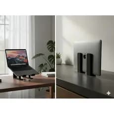 Suporte para Notebook 3 em 1 Inclinado e Vertical | Suporte Teclado I Base Ergonômica | Ventilação e Organização de Mesa