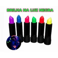 Batom Neon Brilha na Luz Negra Balada Festa Neon Aniversário