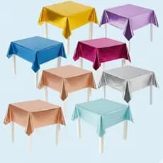 Kit Toalha de Mesa Metalizado Decoração Festas Casamentos Chá de Bebe Aniversario Ano Novo Natal