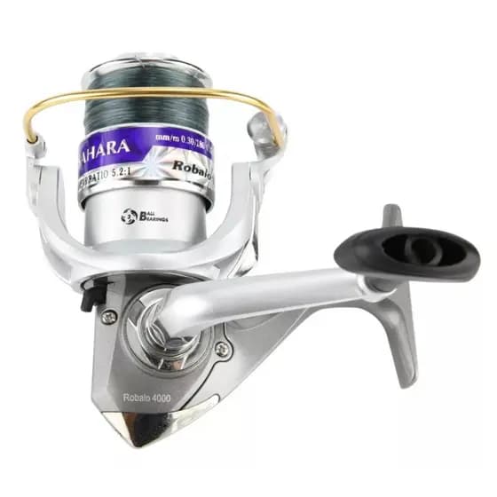 Molinete de Pesca Sahara Robalo com Linha 3 Rolamentos Drag 5 KG Tamanhos 3000 4000 5000 6000 7000 Molinete de Grafite