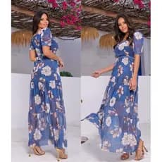 vestido evangélico decote cuadrado