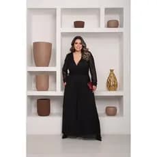 Macacão Feminino PLUS SIZE Manga Social Para eventos Elegante