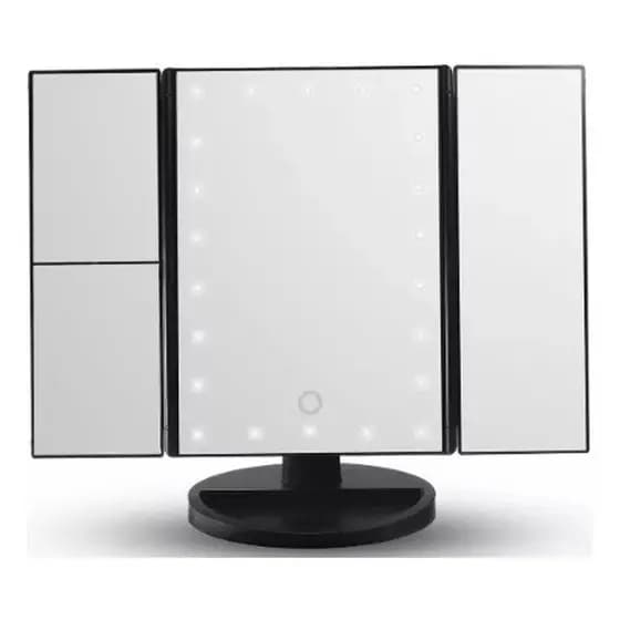 Espelho Para Maquiagem De Mesa 22 Leds Touch Screen Camarim Penteadeira Portátil