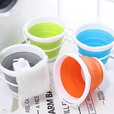 Balde de Silicone Retrátil Dobrável 3L Multiuso Portátil Flexivel Balde