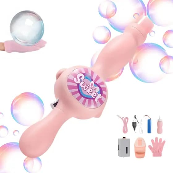 Brinquedo Máquina De Fazer Bolhas De Sabão Com Fumaça Varinha Divertida Infantil Luvas