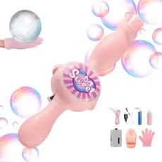 Brinquedo Máquina De Fazer Bolhas De Sabão Com Fumaça Varinha Divertida Infantil Luvas