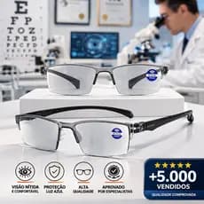Óculos de Grau Multifocal Longe/Perto +1 ao +6