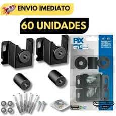 Kit com 60 Suportes Fixo Universal Pequeno Para TV Televisão Led Smart Lcd Plasma 4k de 14” à 85”