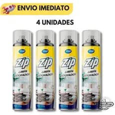 Espuma Spray Zip Clean 300ml Limpa a Seco Sofá, Estofado, Banco de Carro Limpeza Profunda Multiuso