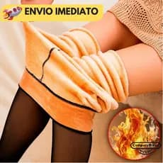 Meia Calça Flanelada Térmica Forrada Peluciada Translúcida Lã Grossa Feminina Elástica Slim