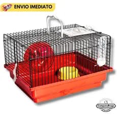 Gaiola Hamster Roedor Brasileirinha Black Compacta Multifuncional Com Rodinha Comedouro Bebedouro