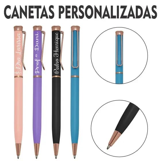 Caneta Metálica  Personalizada Nome - Logo - Desenho - Marca