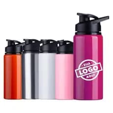 Kit 145 squeeze aluminio 600ml Brilhante, Logo - Personalizada