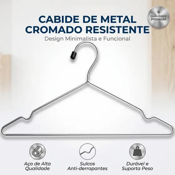 Kit Cabides de Metal Aço Cromado Reforçado Atacado Promoção Adulto Com Cava Resistente Anti-Ferrugem
