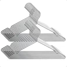 Cabides Metal INOX Aço Cromado Cava Adulto Resistente Cabide Roupas Ponta silicone
