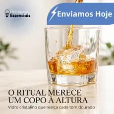 Copos de Whisky 190ml Drinks Bebidas Bar Transparente Cristal Vidro Grosso Baixo Uisque Resistente
